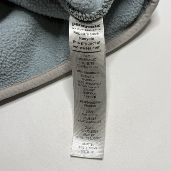 Patagonia Womens Lightweight Synchilla Snap-T Fleece Pullover Green Light Blue S - Picture 9 of 11